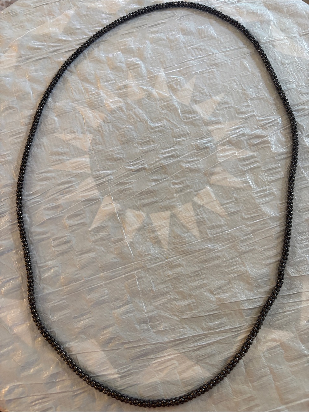 Sleek Black Seed Bead Necklace for Women